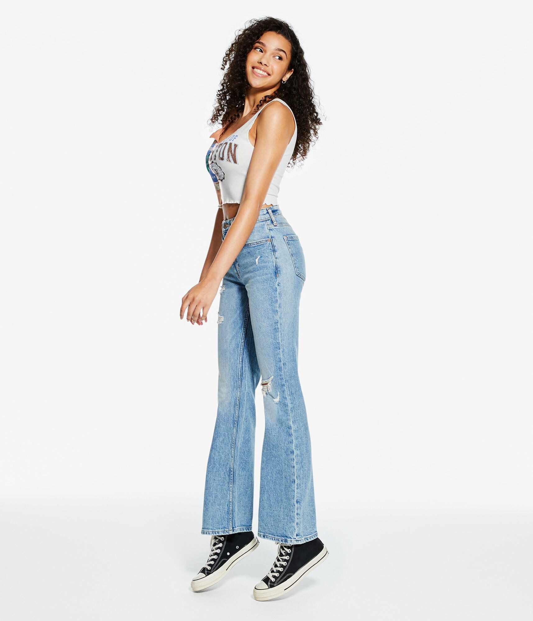 Sporty Spliced Notch-Neck Cropped Tank