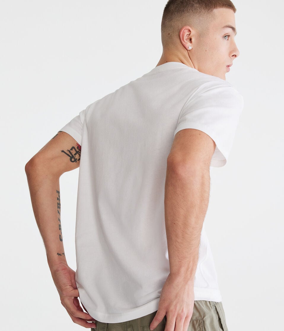 Aero NY Camo Box Logo Appliqué Graphic Tee
