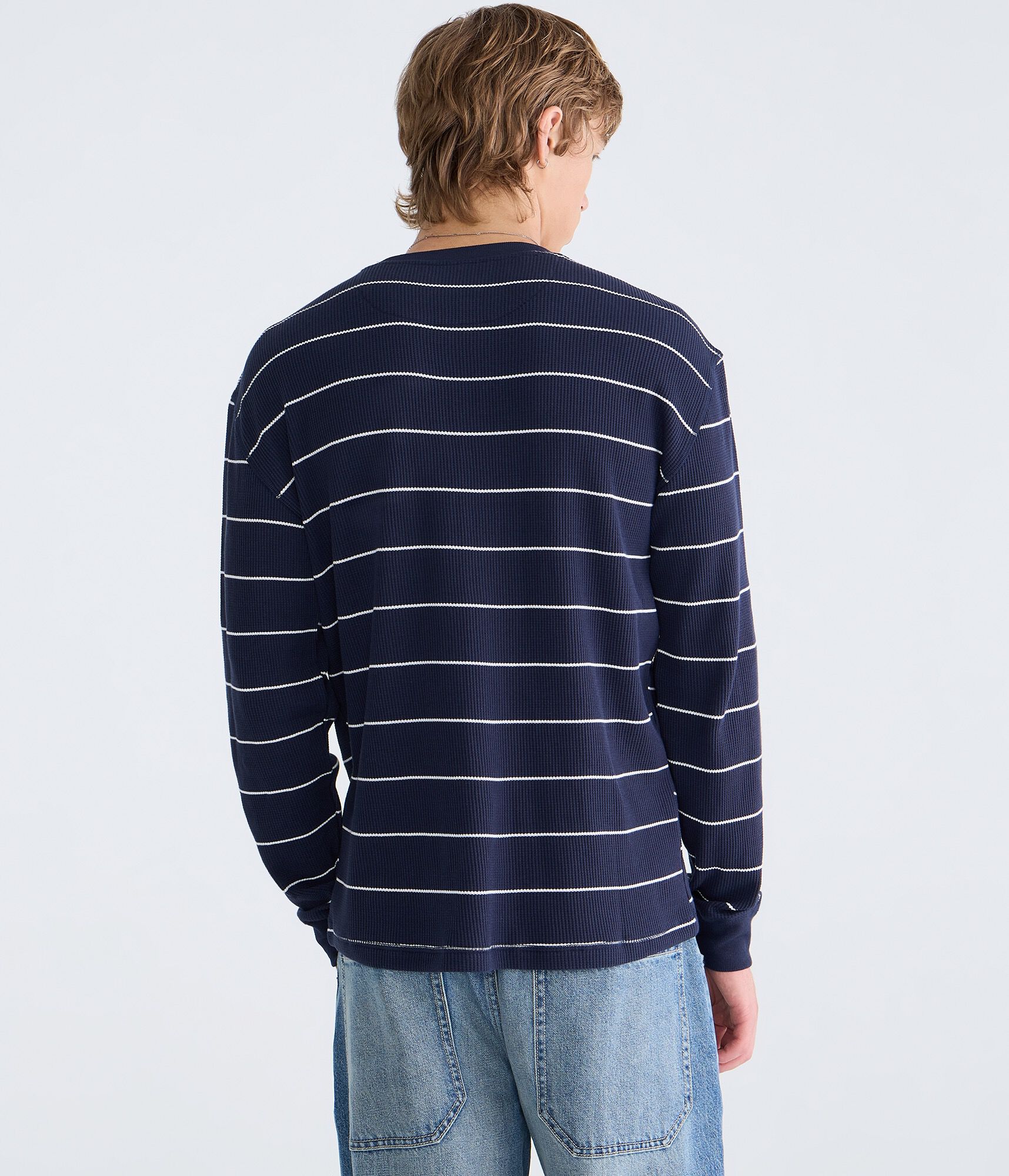 Long Sleeve Striped Aero Graphic Thermal Tee