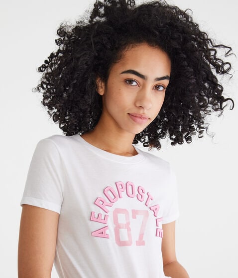 Aeropostale 87 Arch Appliqué Graphic Tee Aeropostale 87 Arch Appliqué Graphic Tee