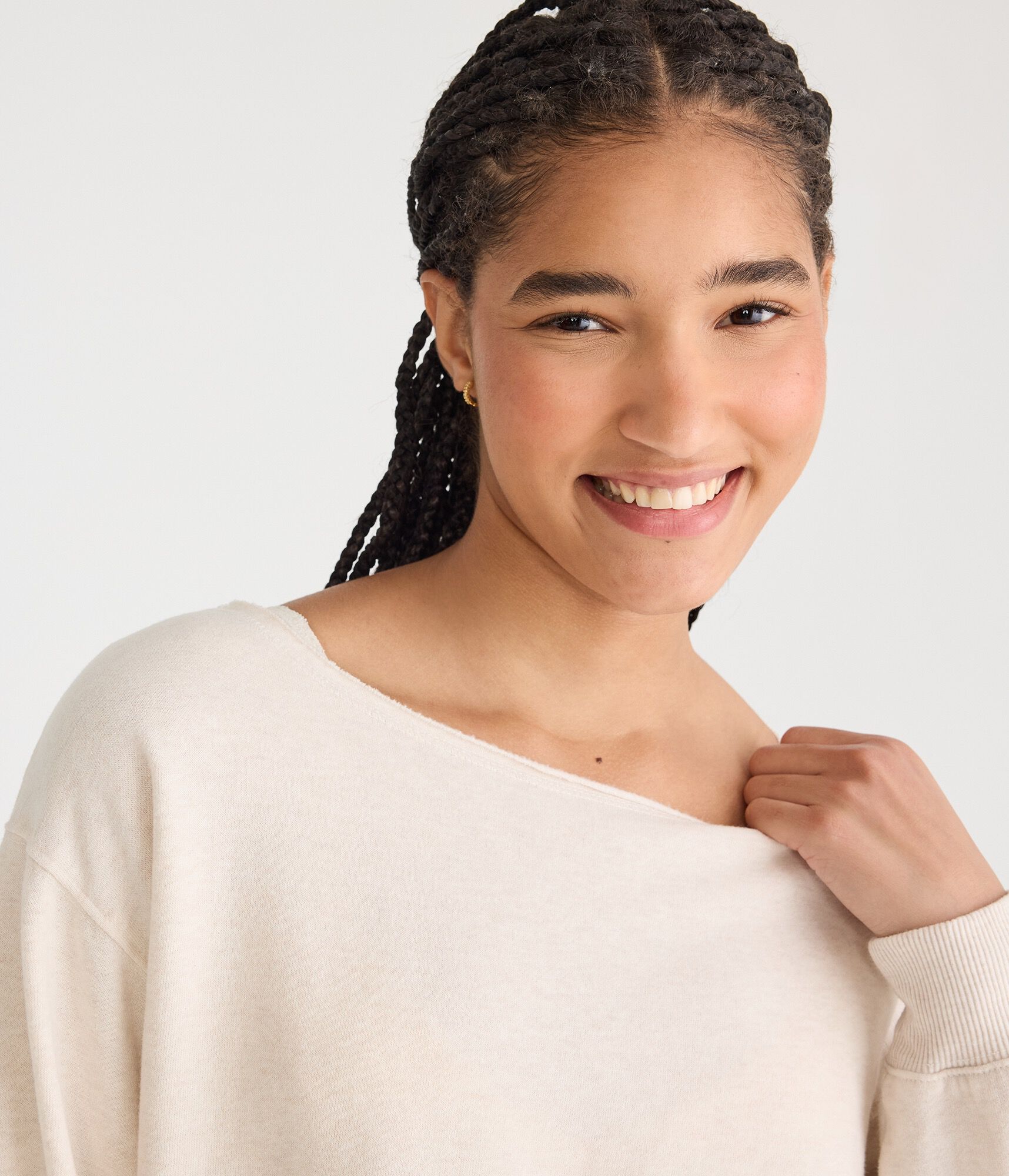 Cloud Soft Oversized Off-The-Shoulder Sweatshirt