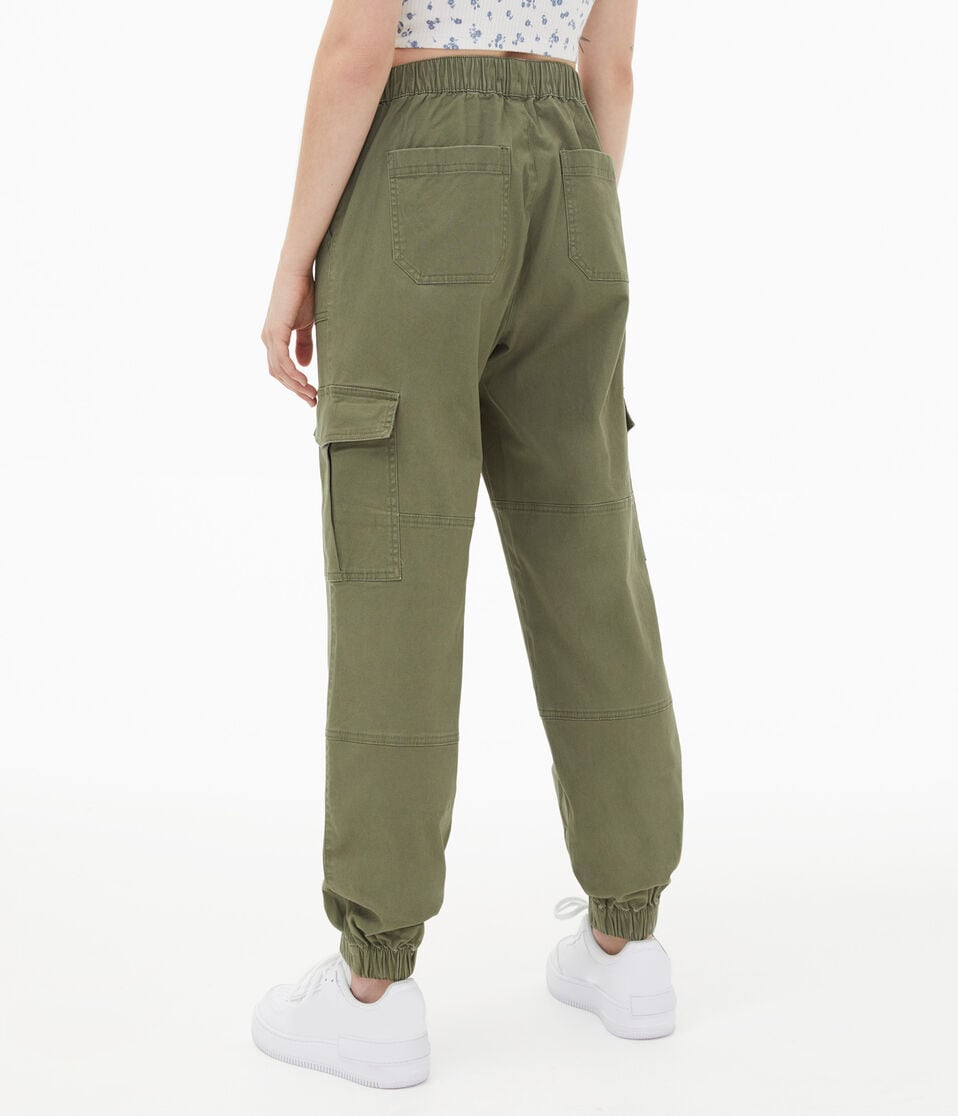 Baggy High-Waisted Cinched Cargo Pants