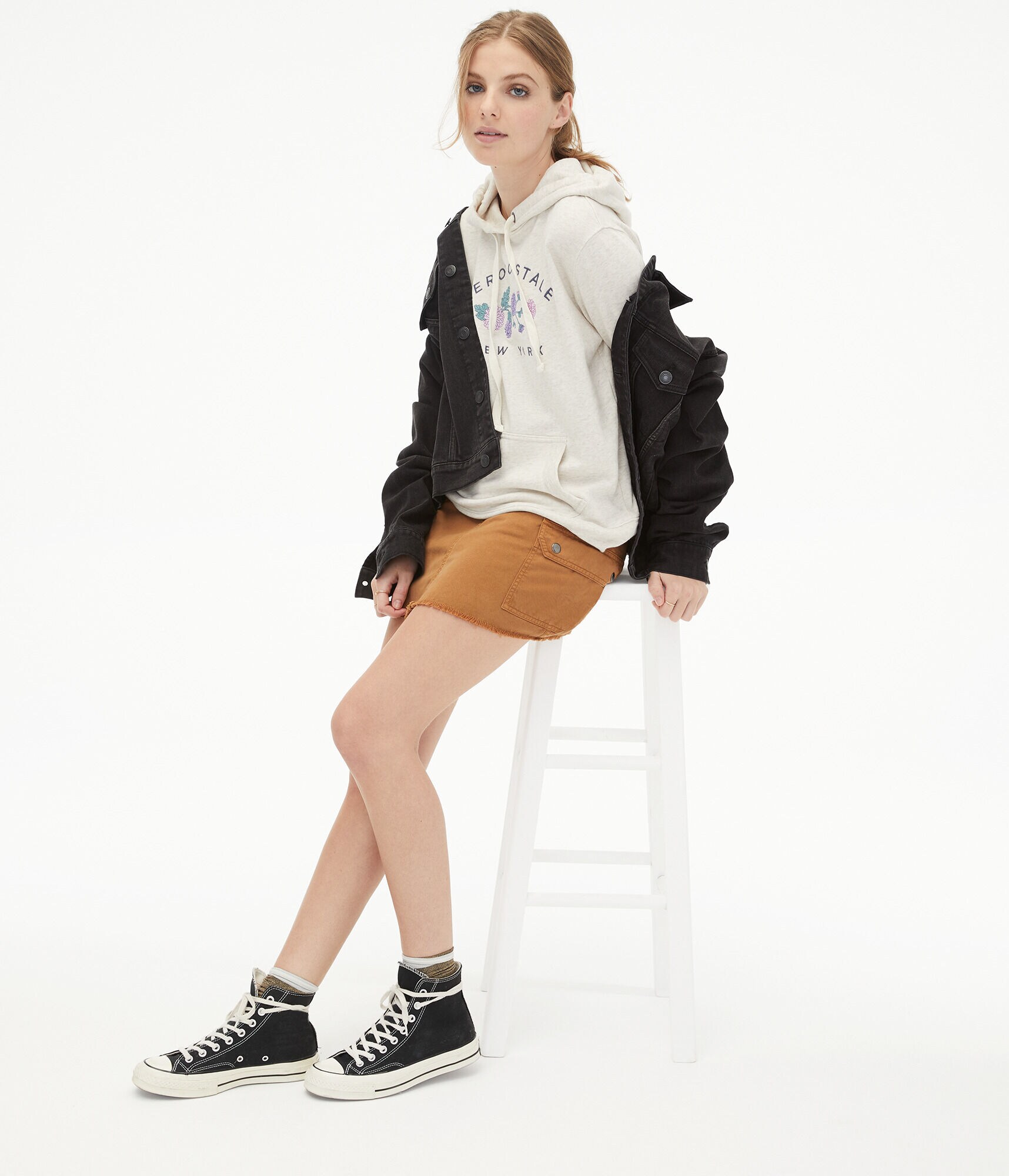 Aeropostale New York Flowers Pullover Hoodie