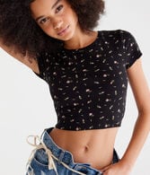 Roses Cropped Baby Tee