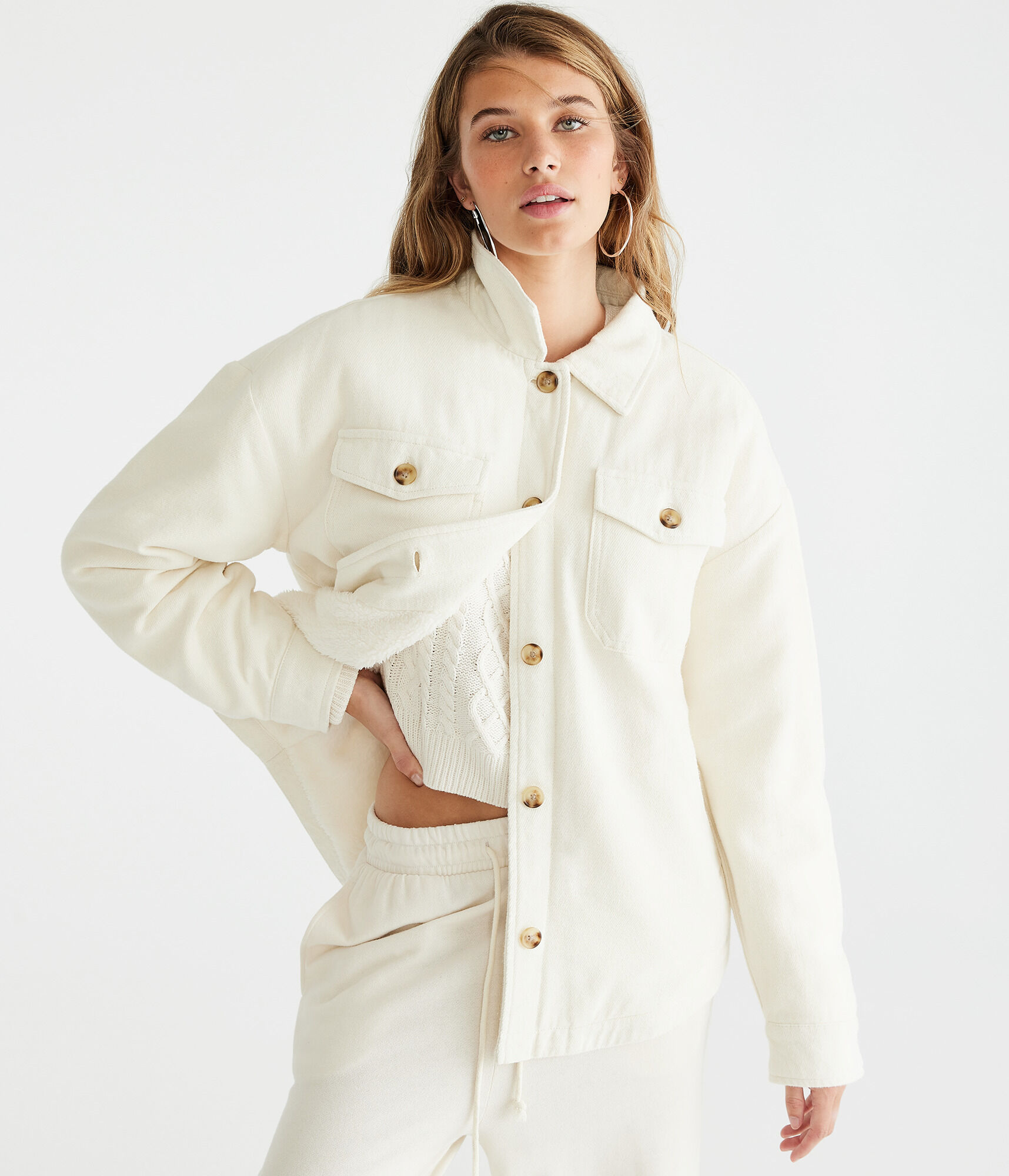 Flannel Sherpa-Lined Shacket