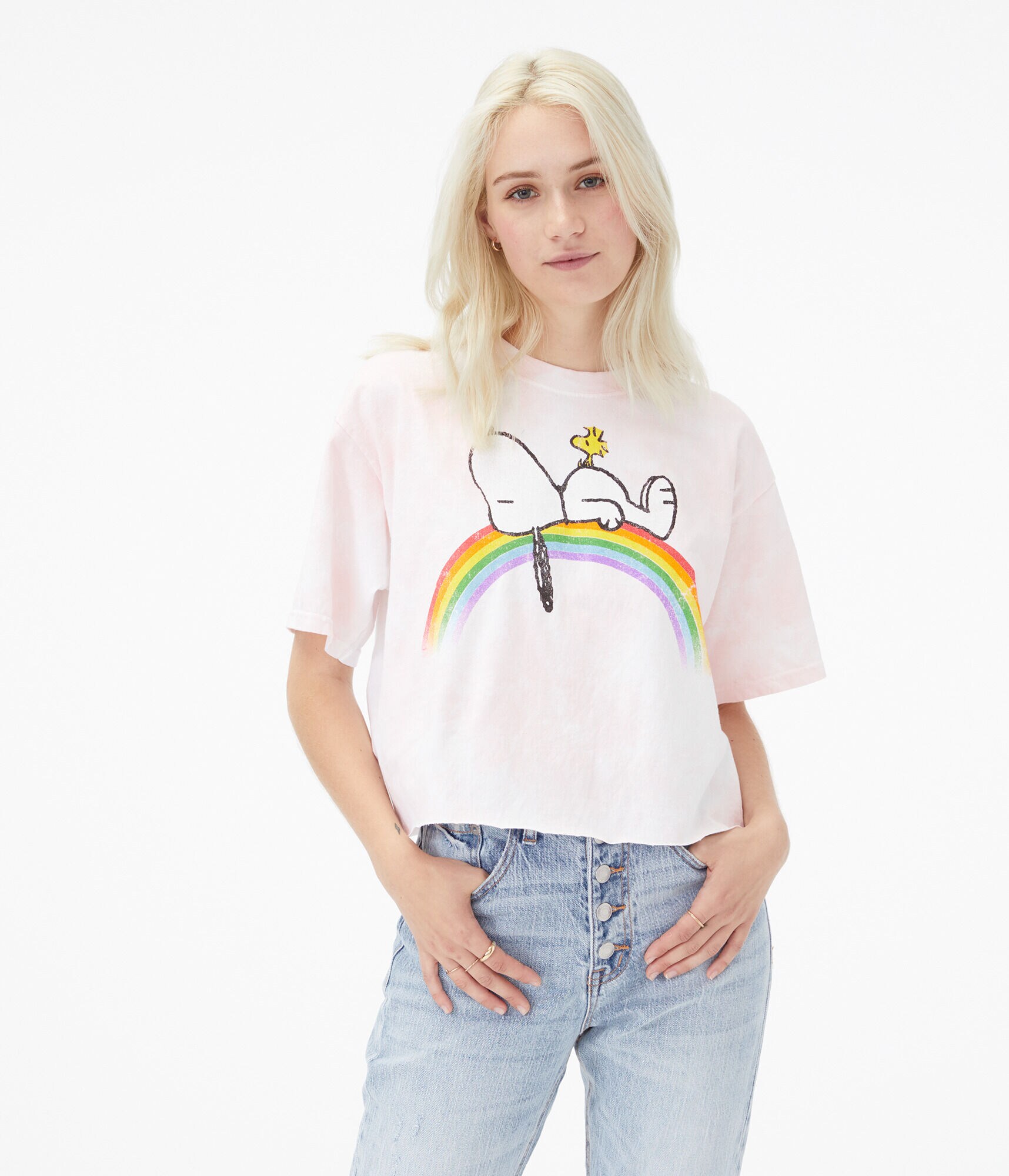 Snoopy &amp; Woodstock Pride Tie-Dye Graphic Tee
