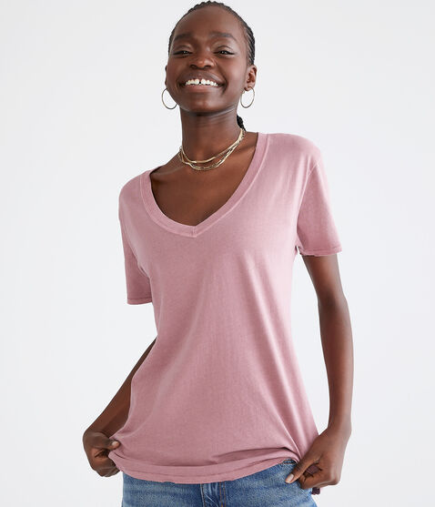 Washed Loose Fit V-Neck Tee Washed Loose Fit V-Neck Tee
