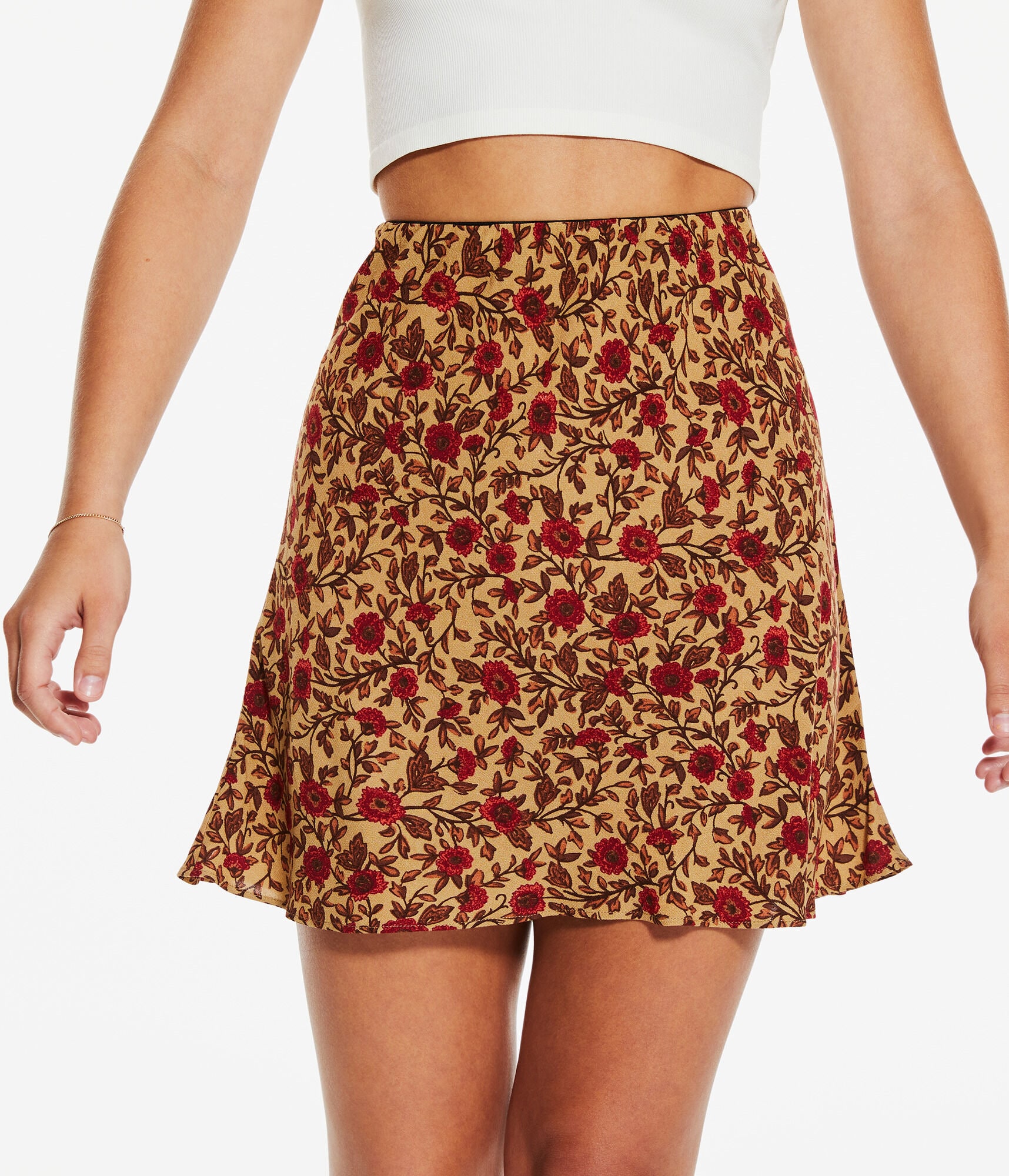 トリートユアセルフ Floral cotton mini skirt treat urself Floral cotton mini skirt（Floral cotton mini