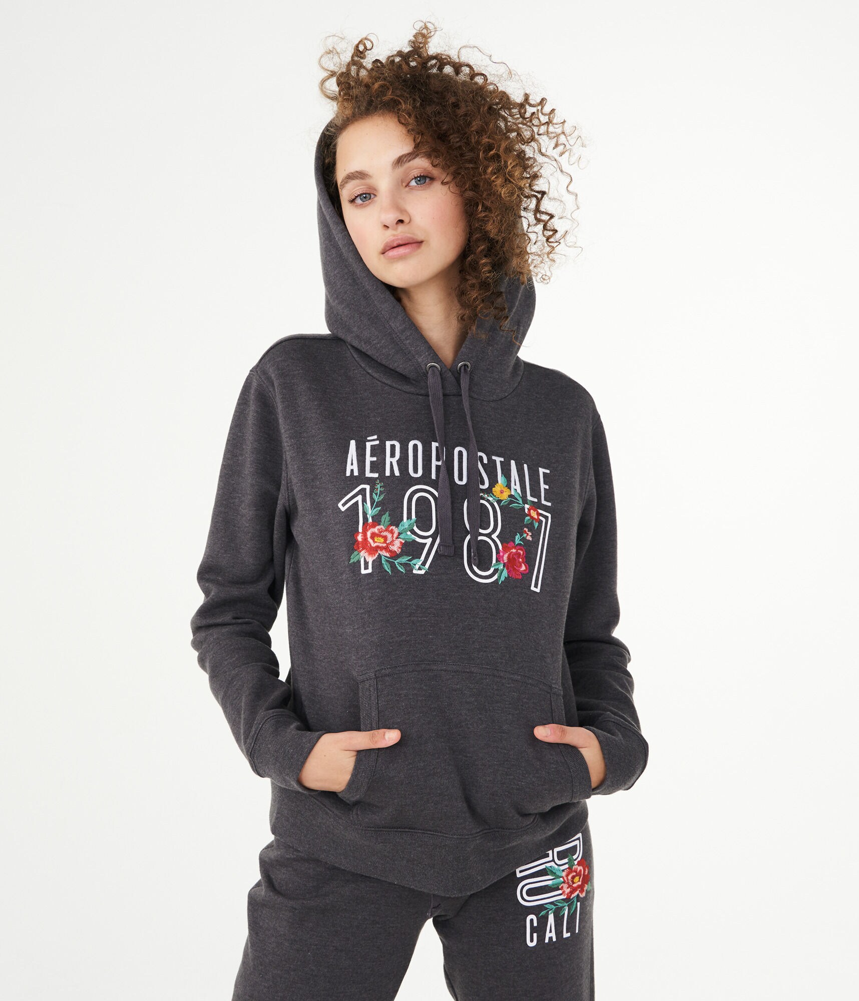 Floral Aeropostale 1987 Pullover Hoodie