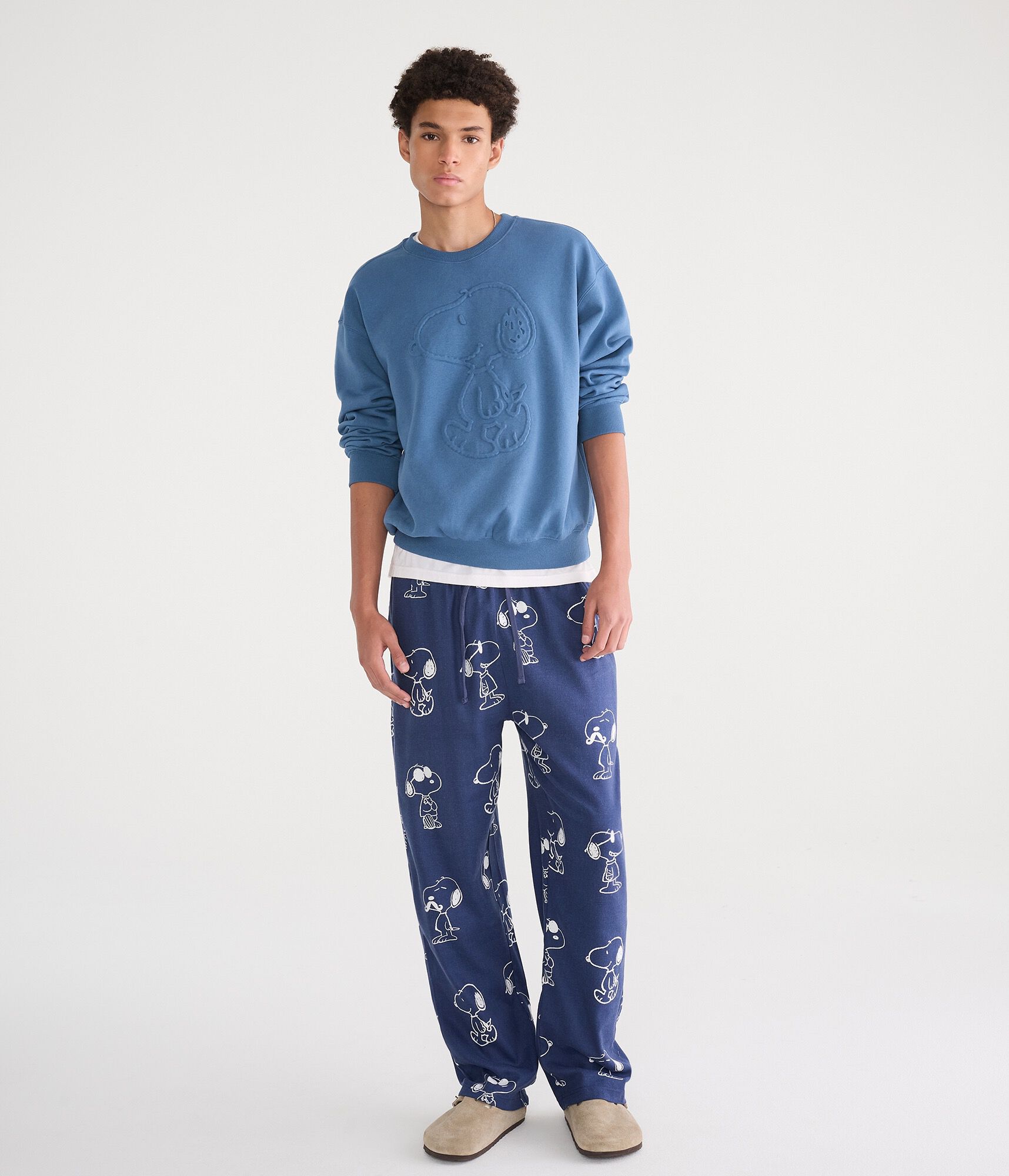 Snoopy Sketches Baggy Flannel Sleep Pants