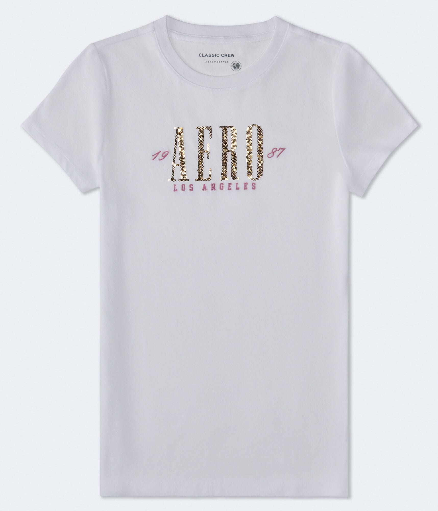Aero Los Angeles Sequin Graphic Tee