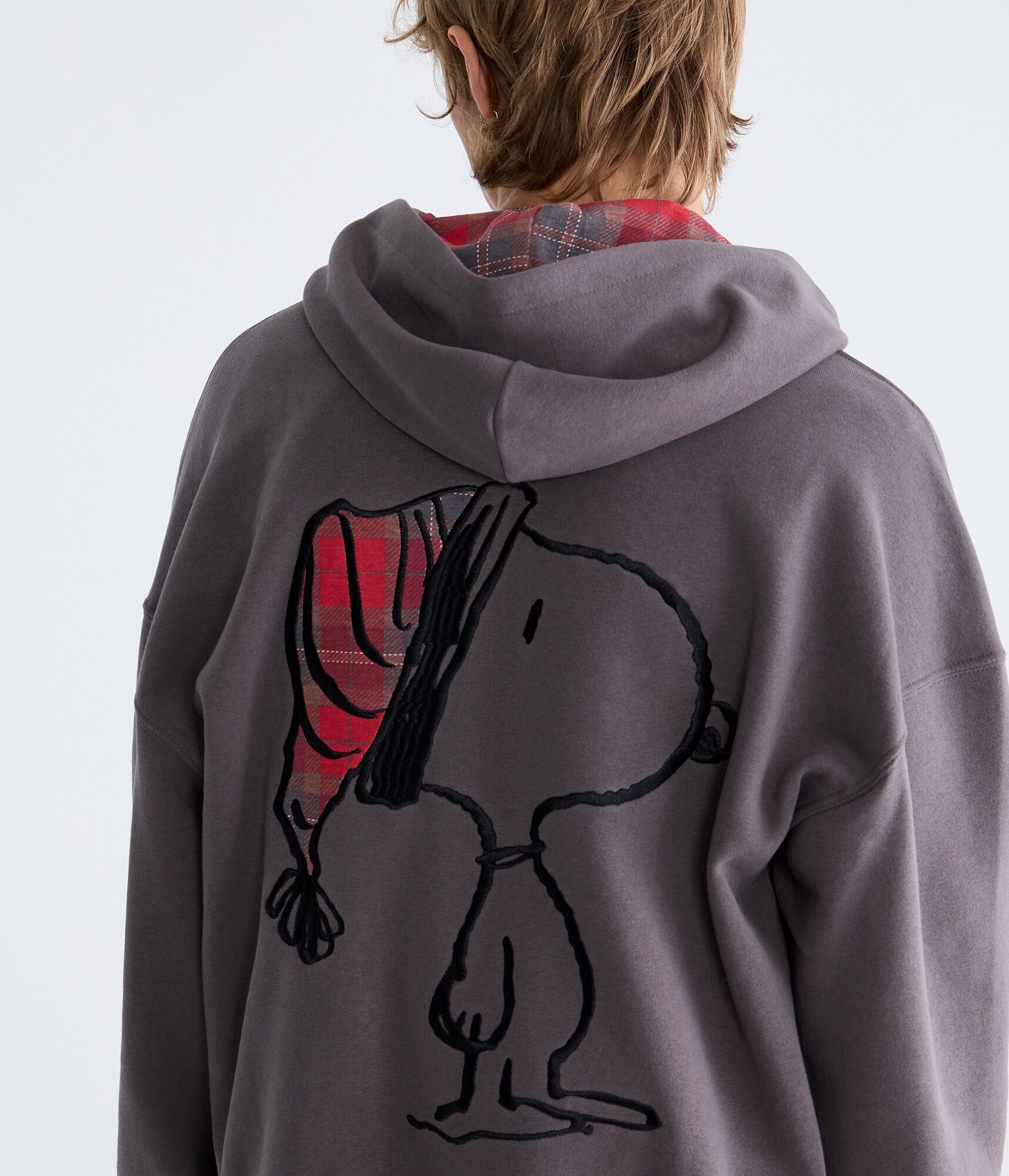 Plaid Hat Snoopy Full-Zip Hoodie