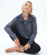 Fuzzy Ribbed Dolman Pullover Hoodie