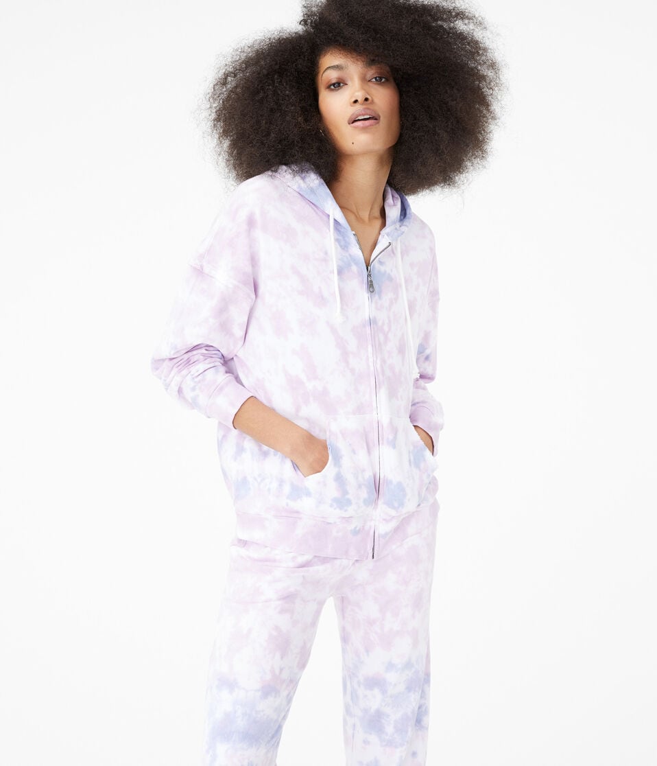 Tie-Dye Oversized Full-Zip Hoodie