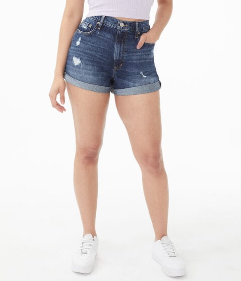 Real Denim High-Rise Curvy Mom Shorts