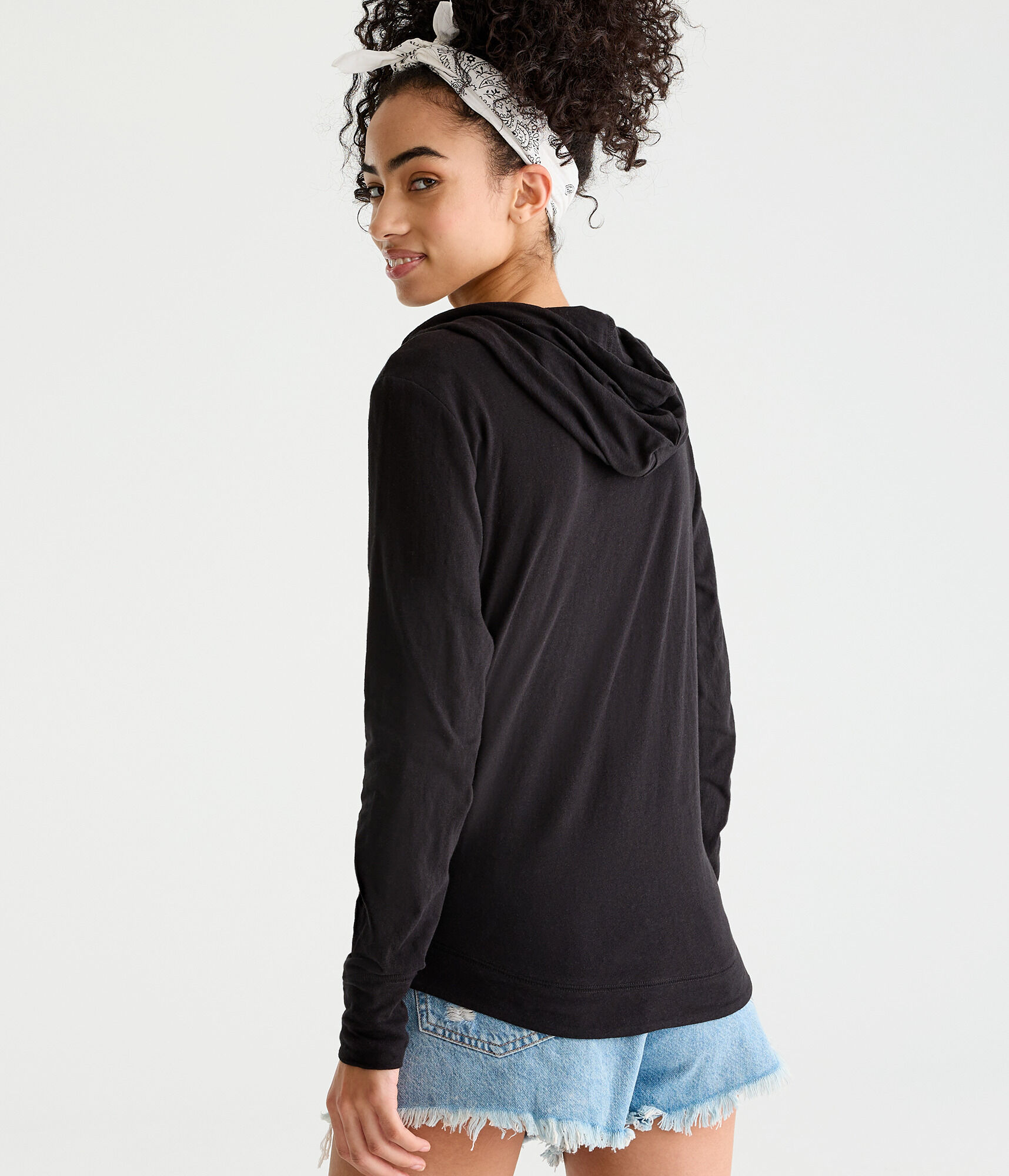 Long Sleeve Aeropostale Crest Hooded Graphic Tee