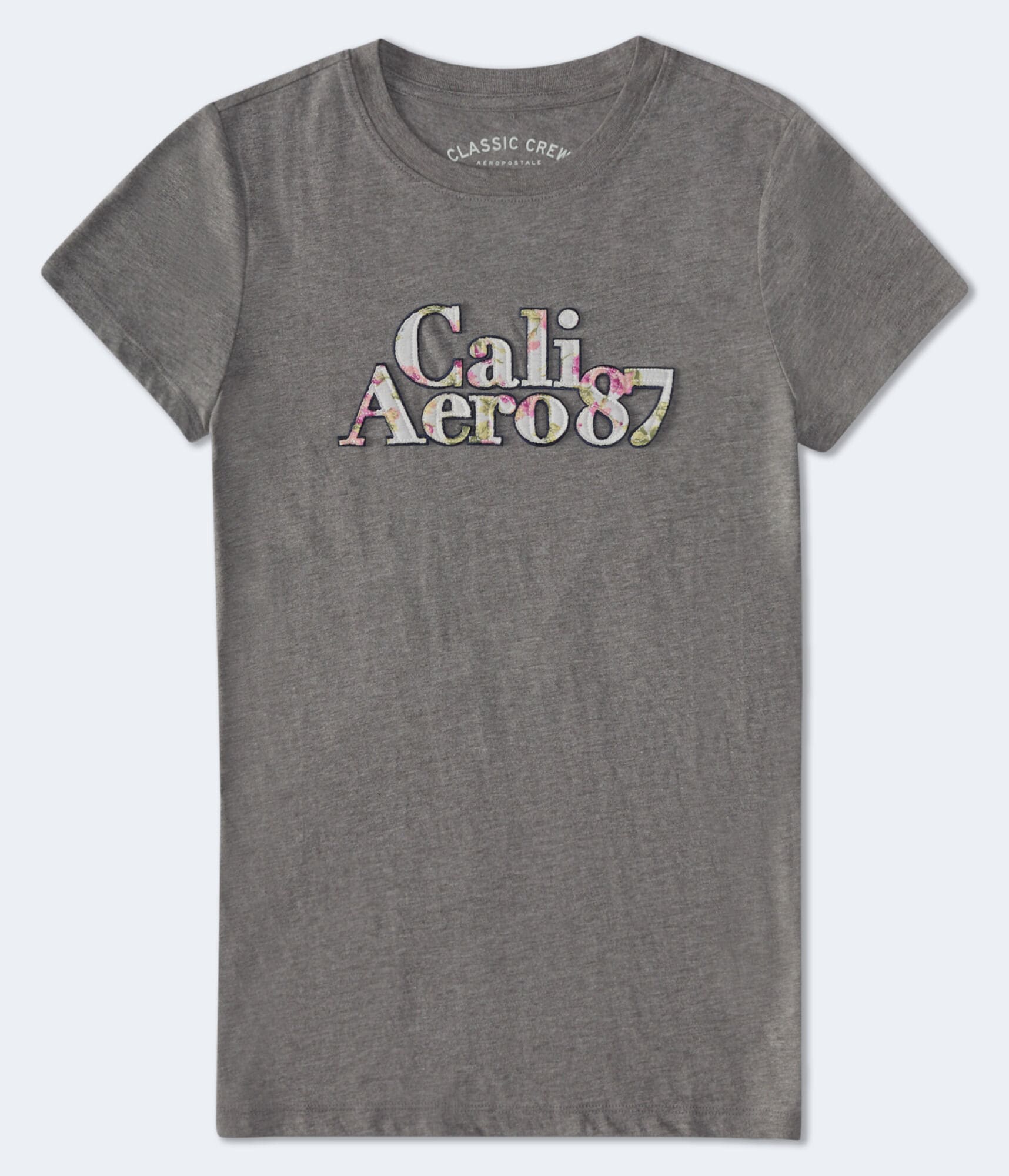 Aero87 Cali Floral Fill Appliqu&eacute; Graphic Tee