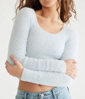 Bella Cropped Scoop-Neck Sweater