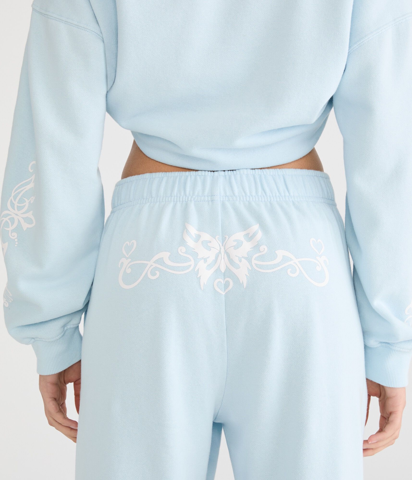 Cloud Soft Tribal Butterfly High-Waisted Straight Leg Sweatpants