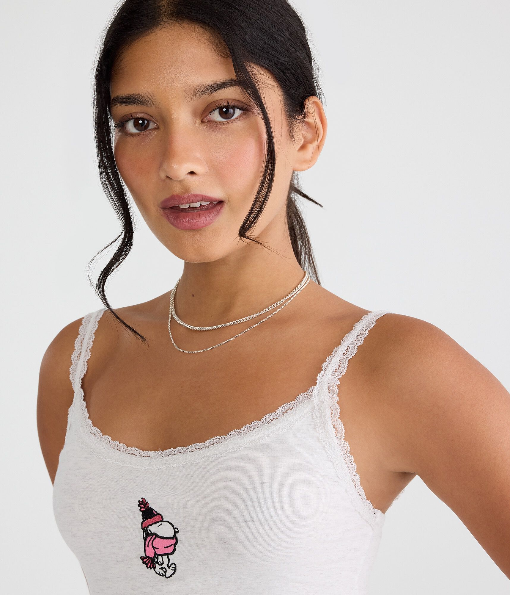 Snoopy Scarf Lace Scoop-Neck Cami