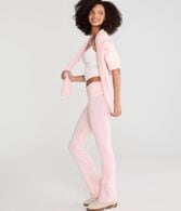 Lace Bow Cozy Sweater Flare Leg Pants