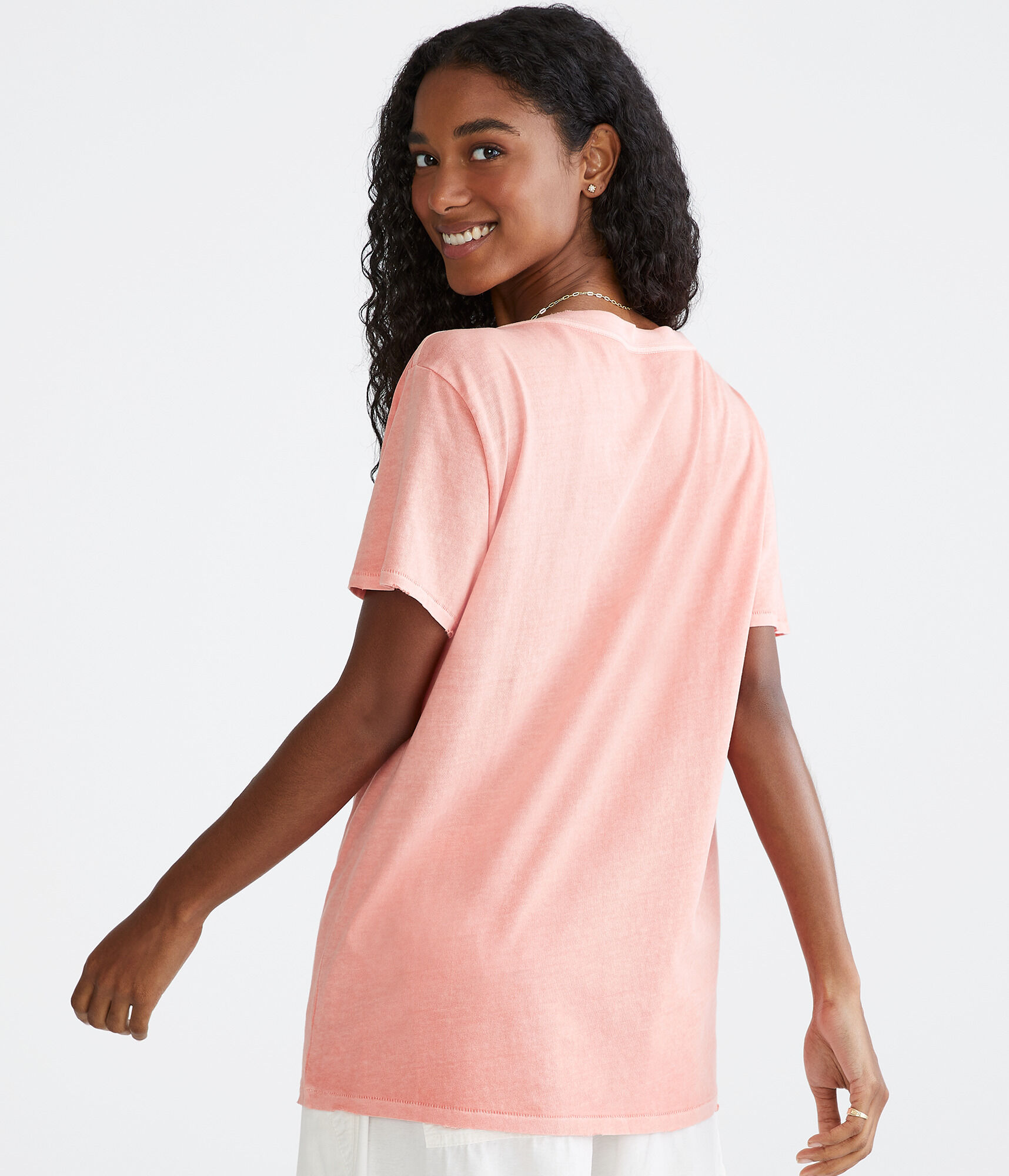 Washed Loose Fit V-Neck Tee