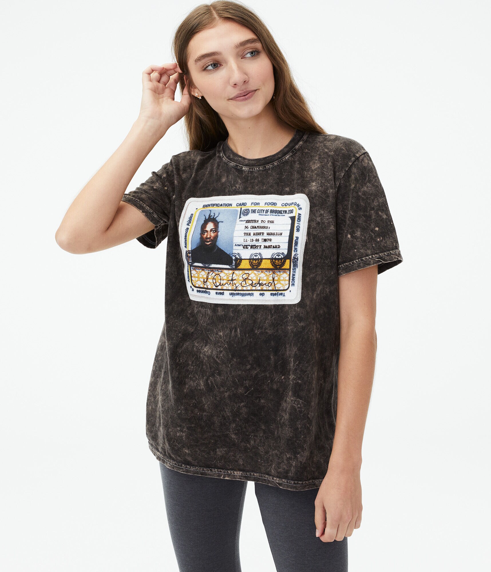 Ol' Dirty Bastard ID Card Washed Boyfriend Graphic Tee***