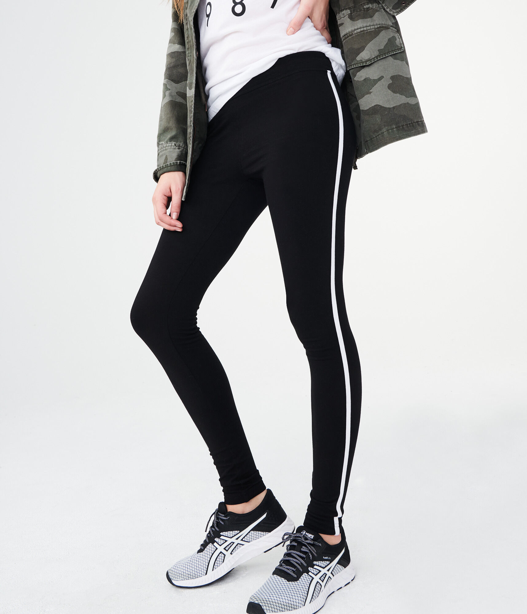 High-Waisted Side-Stripe Leggings