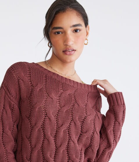 Wear 2 Ways Oversized Cable Sweater