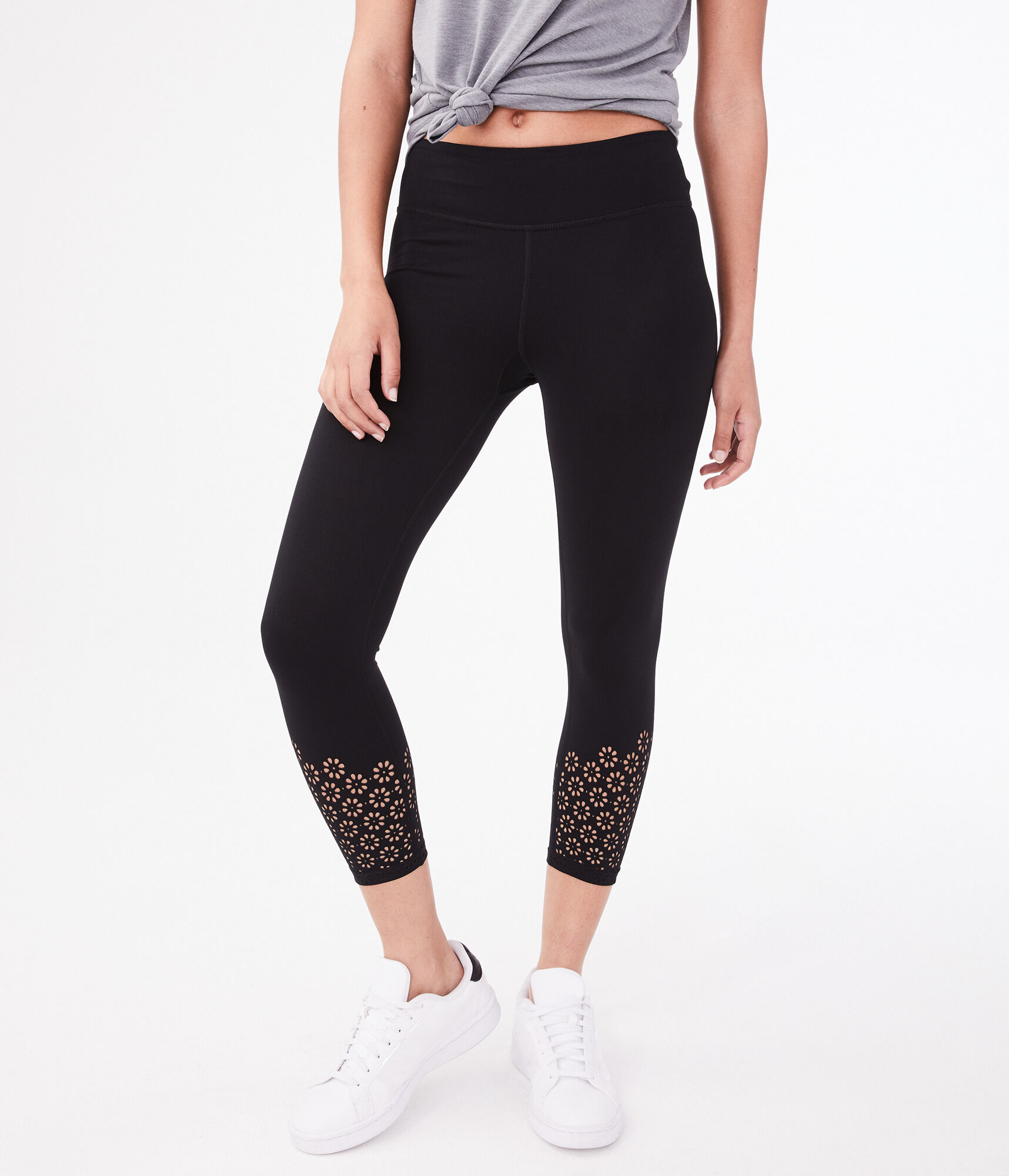 Laser-Cut Crop Leggings