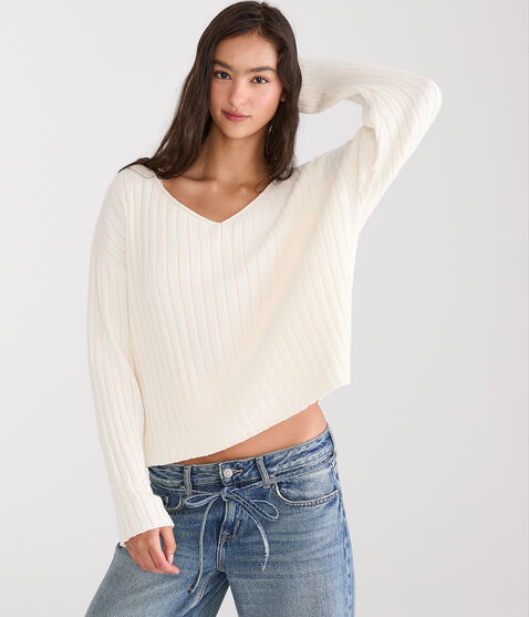 Ribbed V-Neck Sweater Ribbed V-Neck Sweater