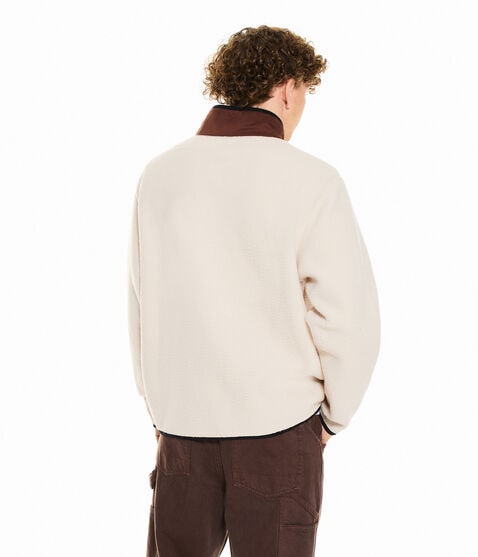Sherpa Fleece Mock-Neck Jacket
