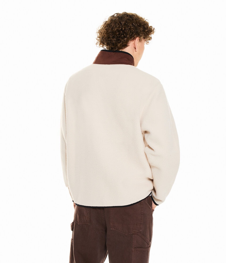Sherpa Fleece Mock-Neck Jacket
