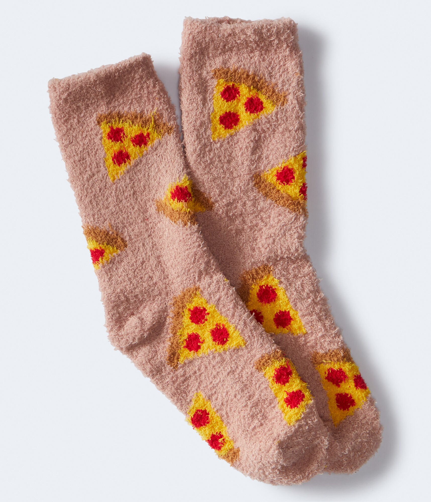 Pizza Fuzzy Crew Socks