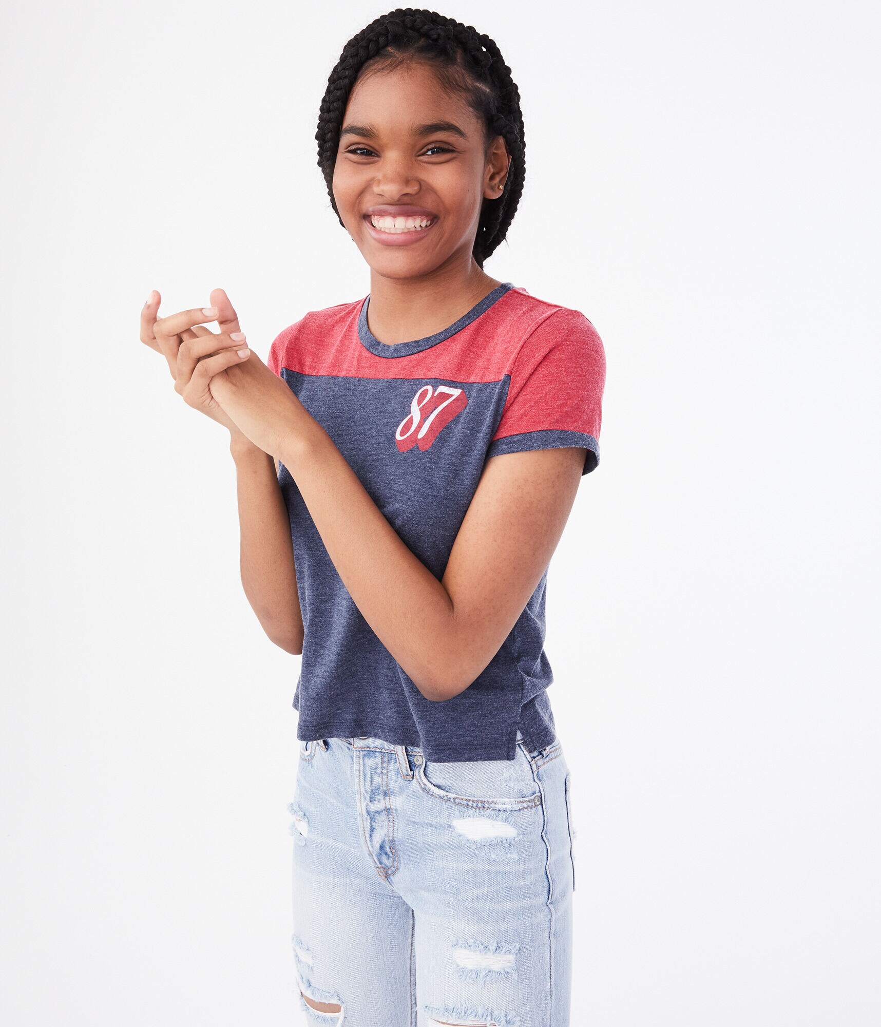 Seriously Soft 87 Ringer Graphic Girl Tee