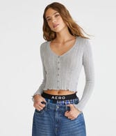 Long Sleeve Textured Cropped Cardigan
