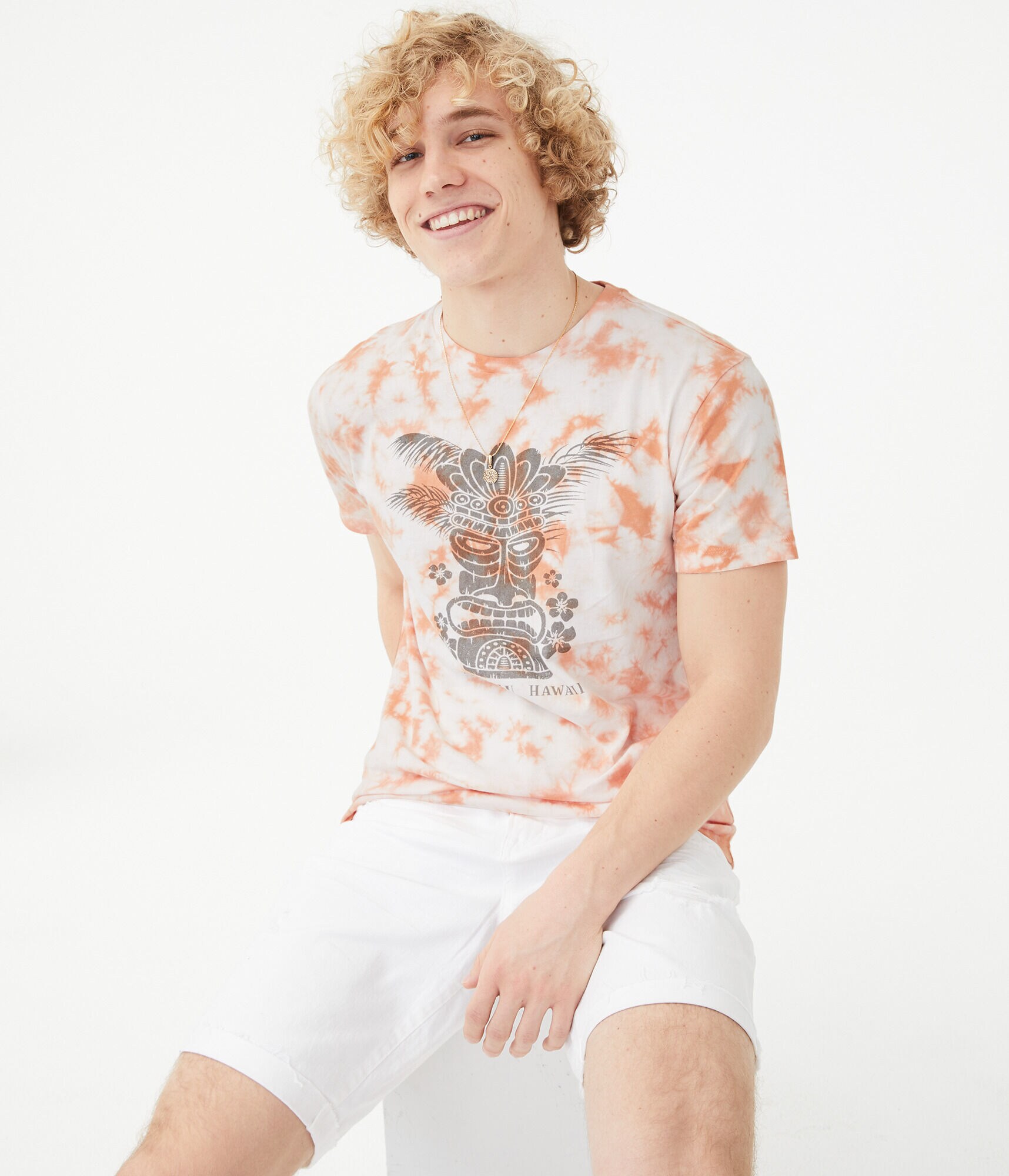 Tiki Mask Tie-Dye Graphic Tee
