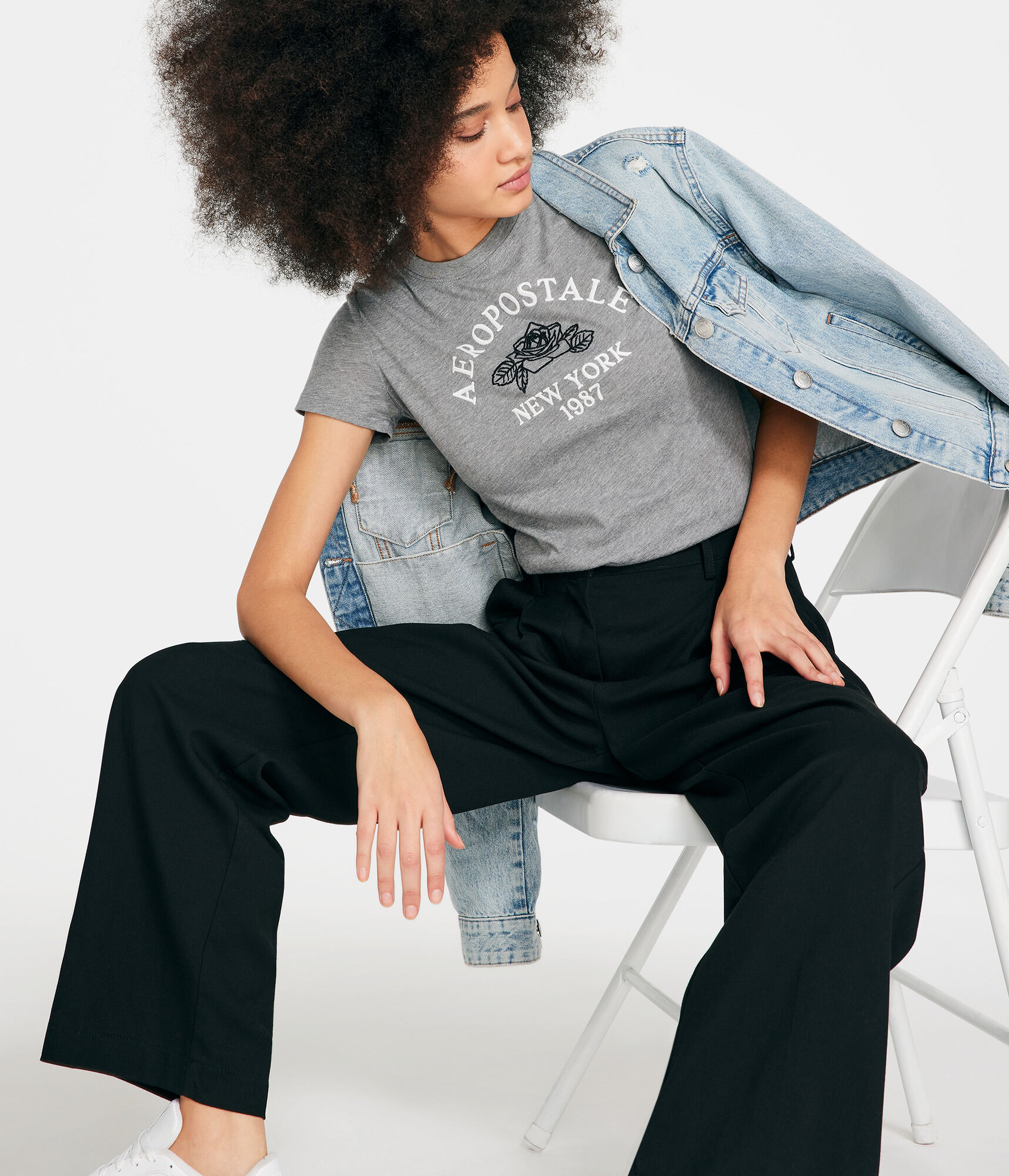 Aeropostale Arch Rose Graphic Tee