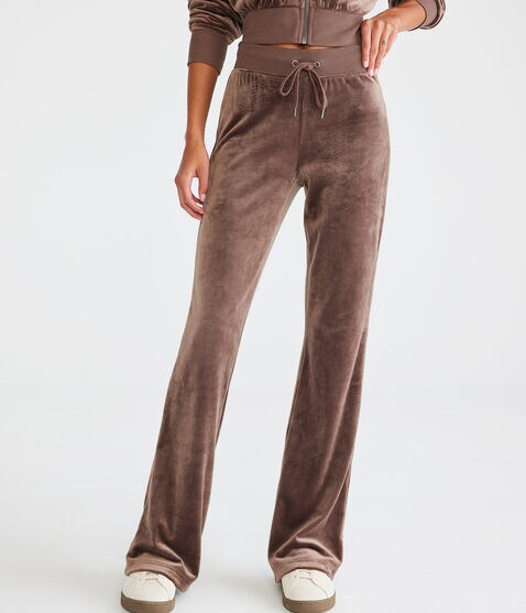 Flare High-Rise Velour Pants Flare High-Rise Velour Pants