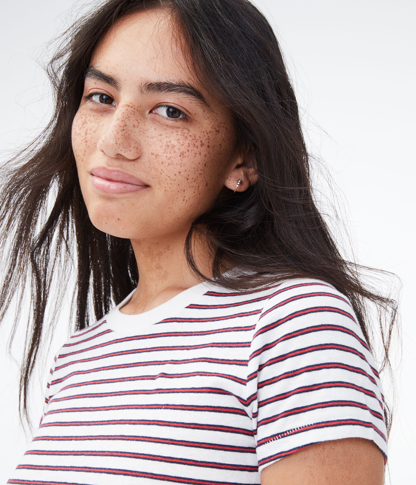 Striped '90s Slim Kate Crew Tee