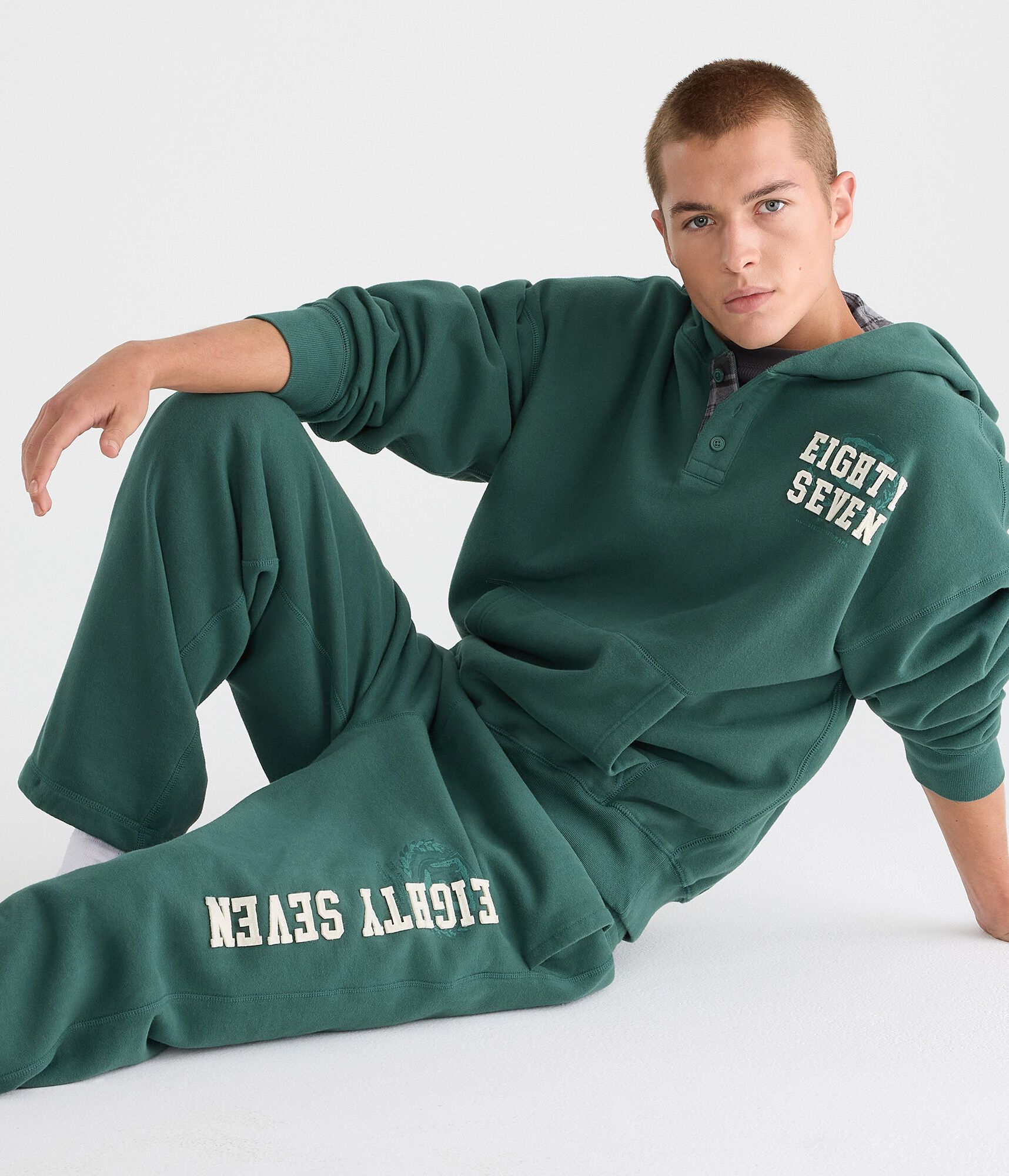 Cloud Soft Eighty Seven Henley Pullover Hoodie