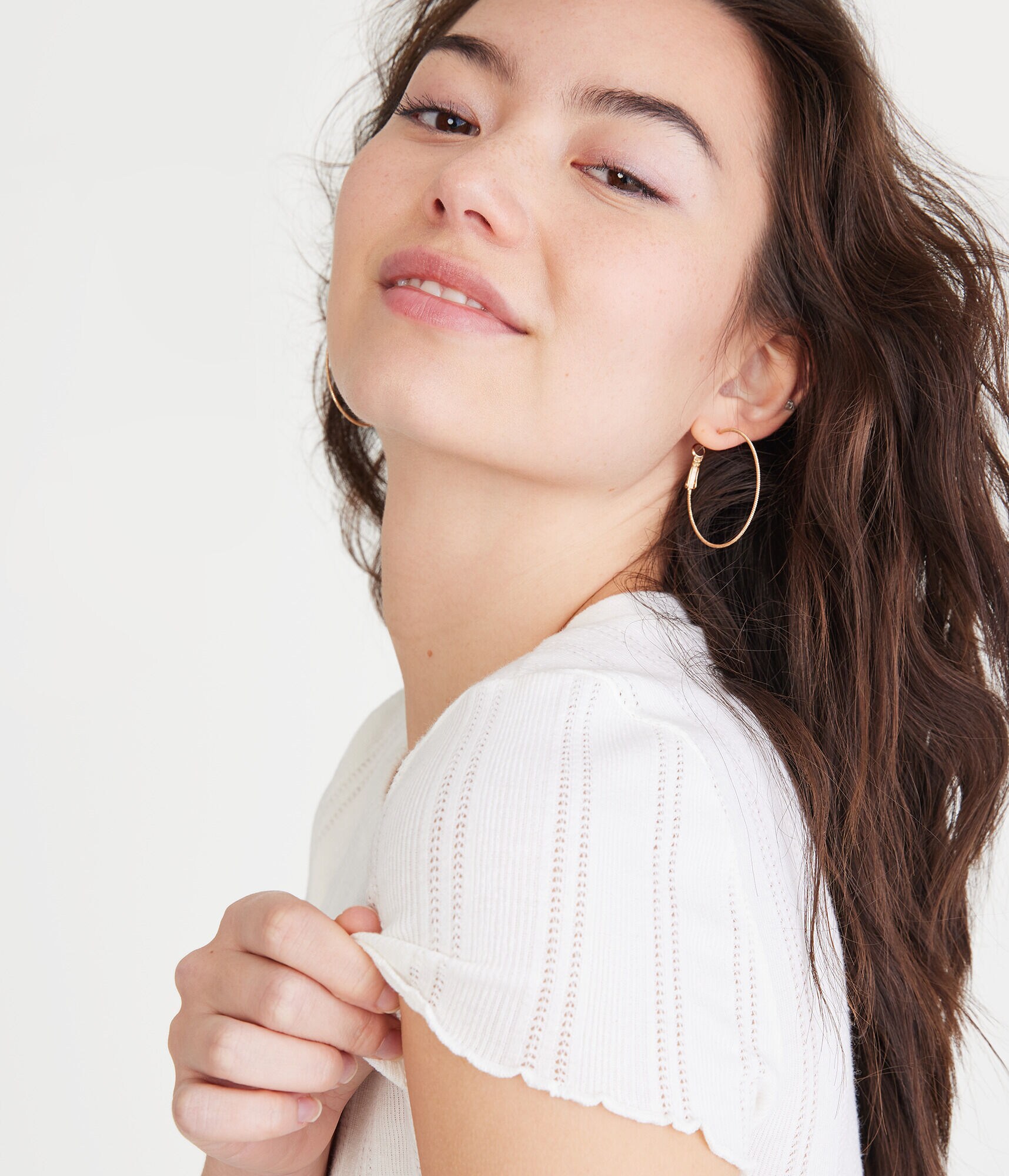 Pointelle Shrunken Tee