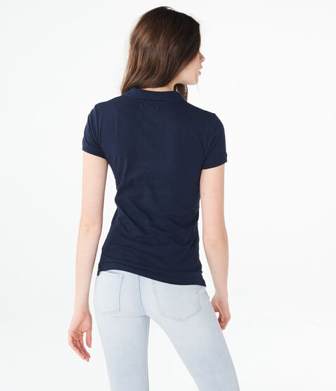 Aeropostale Athletic Div Graphic Jersey Polo