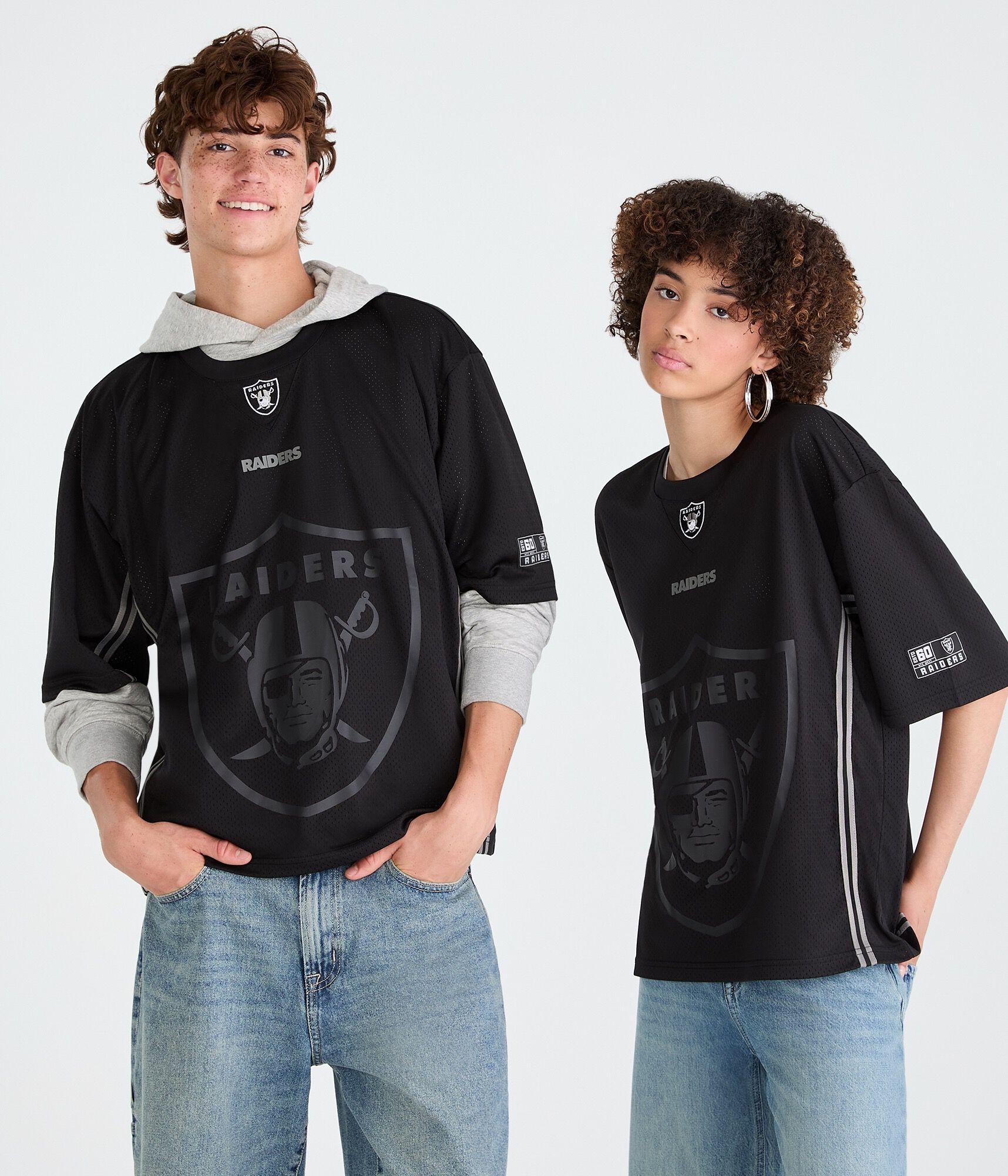 Las Vegas Raiders Striped Mesh Top
