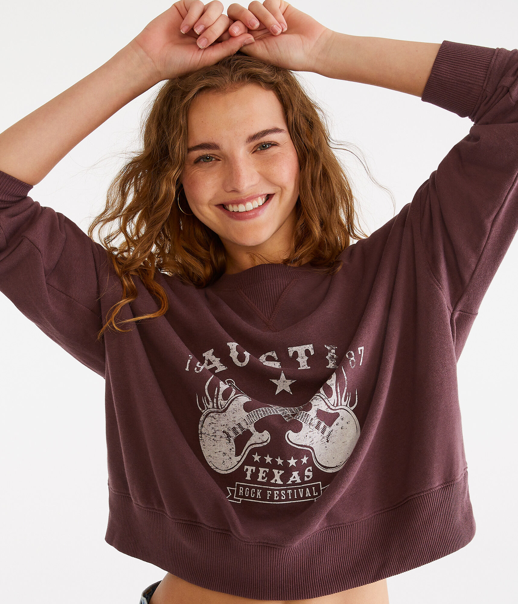 Austin Rock Festival Oversized Crew Sweatshirt