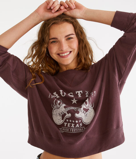 Austin Rock Festival Oversized Crew Sweatshirt