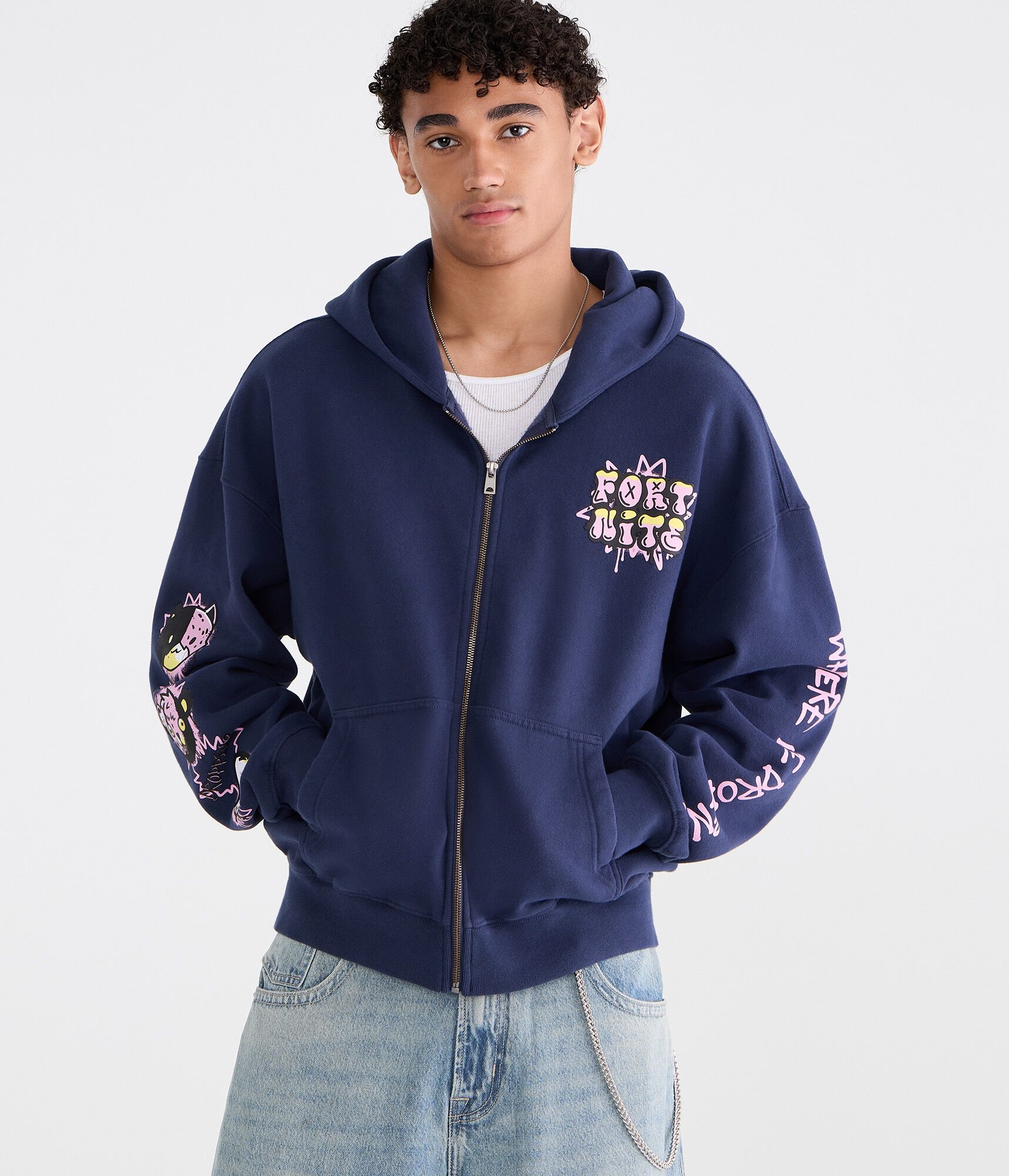 Fortnite Where We Droppin? Boxy Full-Zip Hoodie
