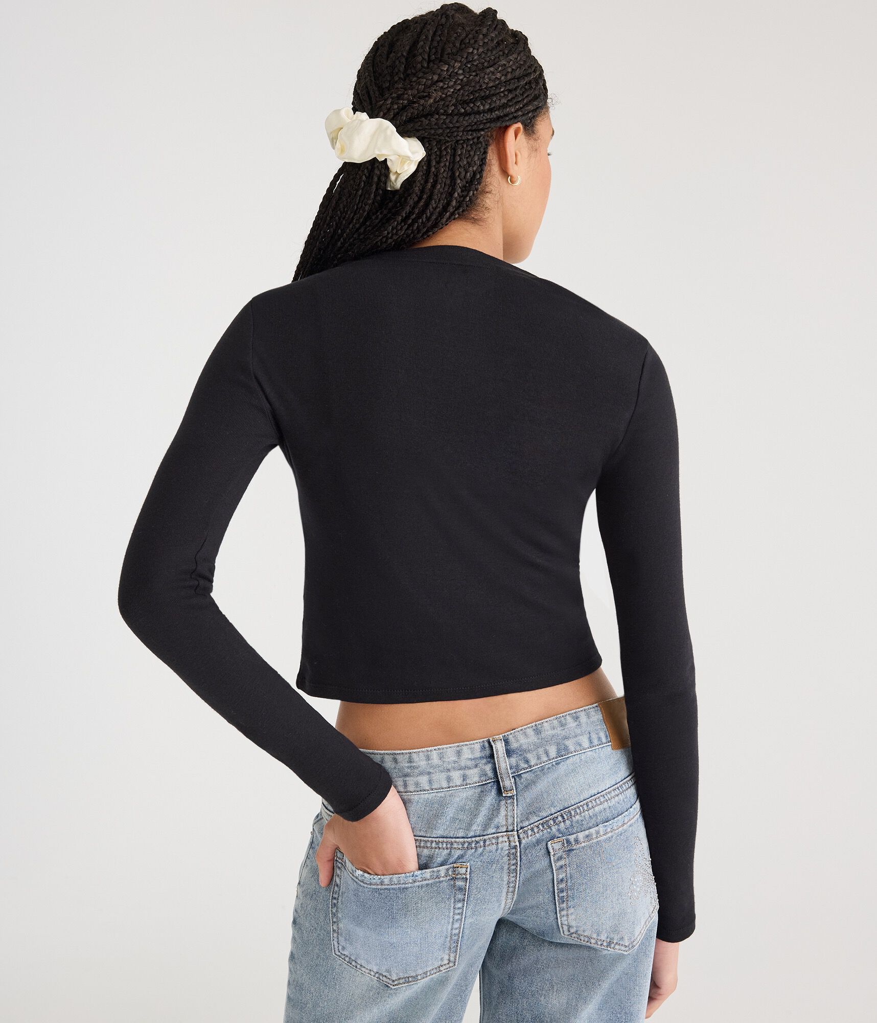 Long Sleeve Beaded Butterfly Top