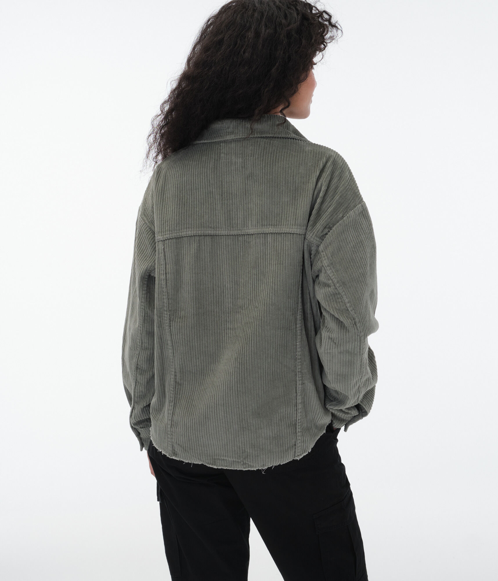 Long Sleeve Corduroy Button-Down Shirt