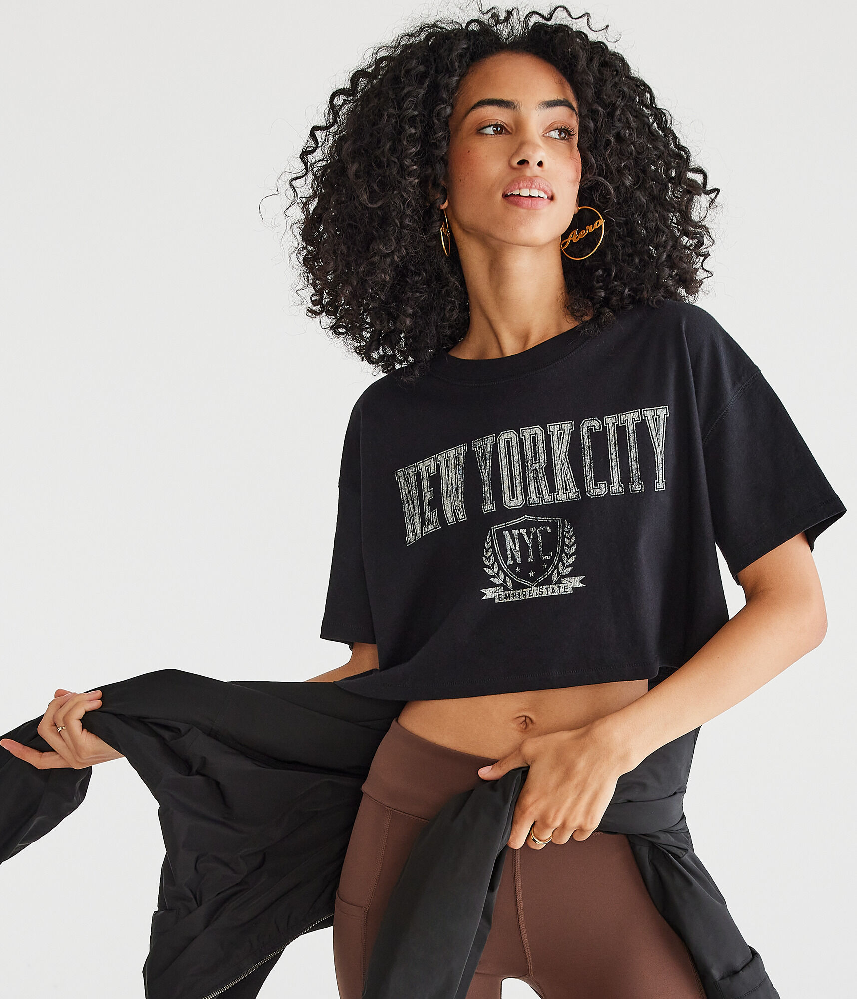 New York City Cropped Boyfriend Graphic Tee